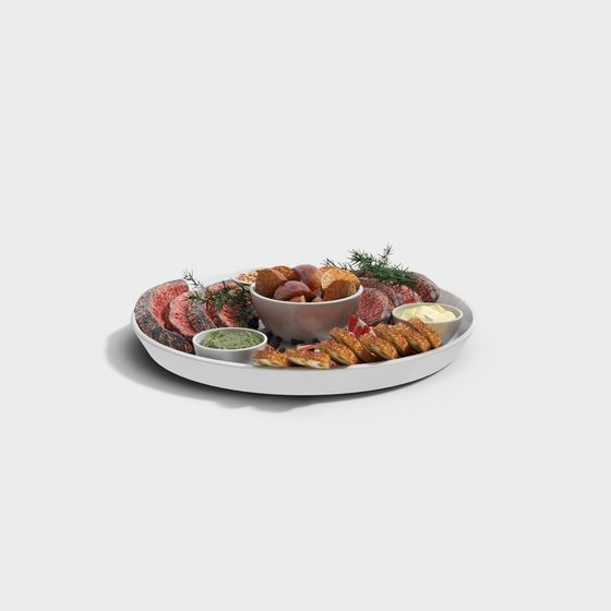 Delicious 3D Food Platter Model