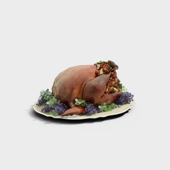 Realistic Low-Poly 3D Turkey Model for Festive Designs