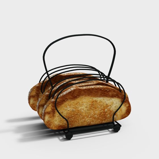 Low Poly Bread Basket 3D model for Baking Stories