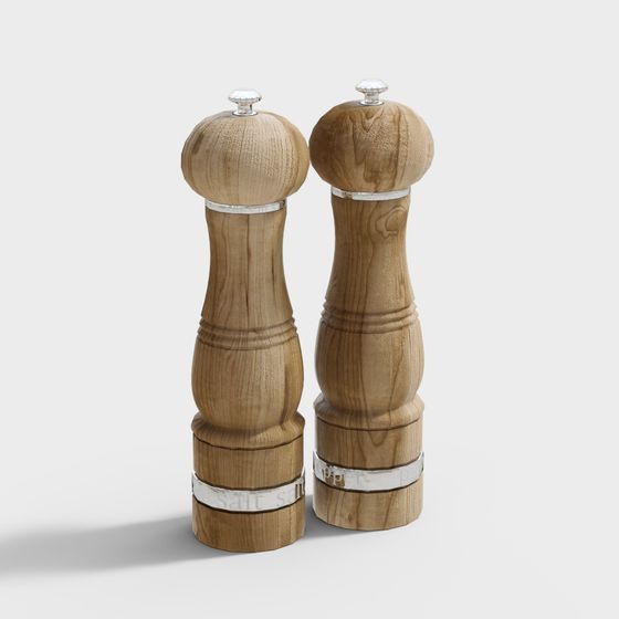 Vintage Salt & Pepper Mills 3D model