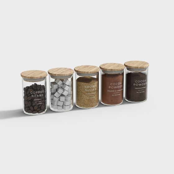 Charming Glass Jar Set 3D model