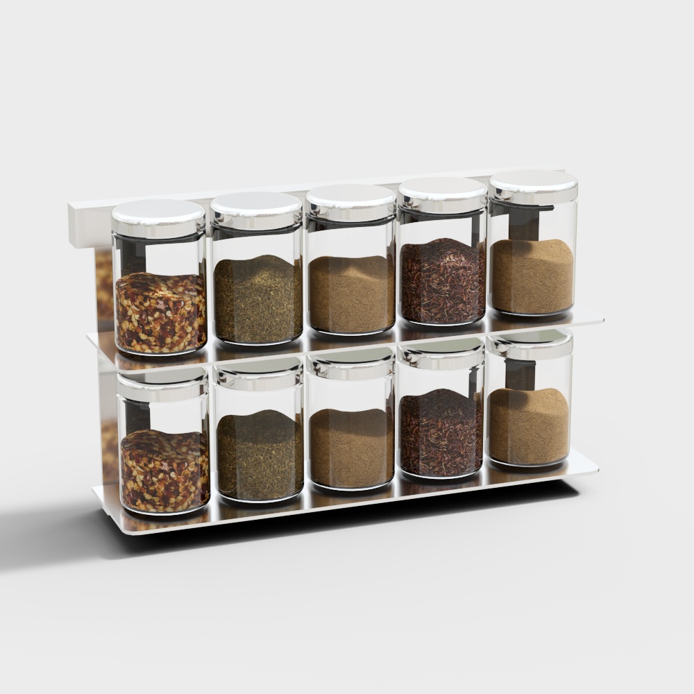 Modern Spice Rack 3D model for Kitchens