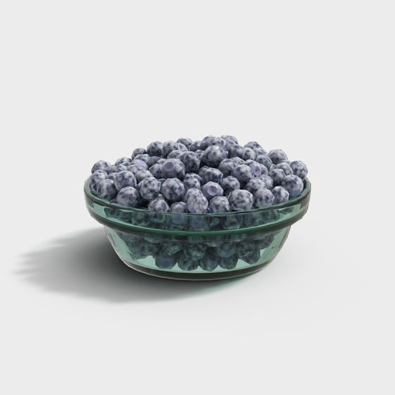 Realistic Blueberry Bowl 3D model
