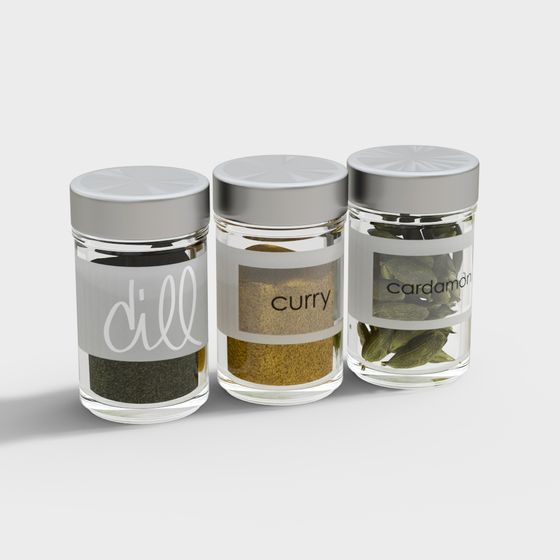 Stylish Spice Jars 3D model for Culinary Spaces