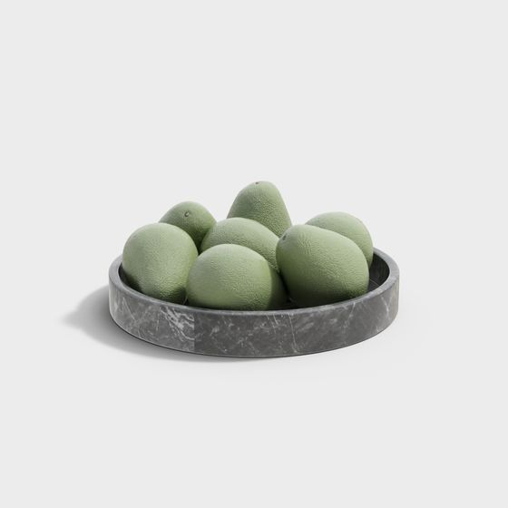 Stylish Marble Fruit Bowl 3D model for Creative Projects