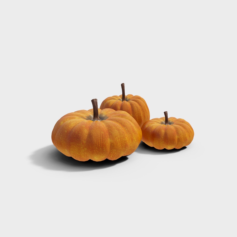 Charming Pumpkin 3D Model Set – Realistic Autumn Decor