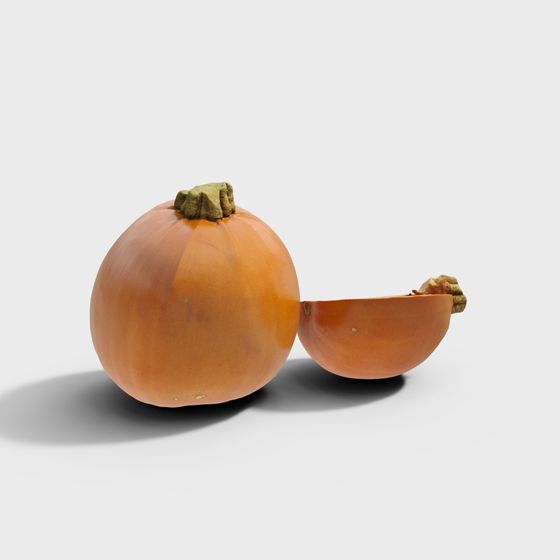 Realistic Low-Polygon Pumpkin 3D model for Autumn