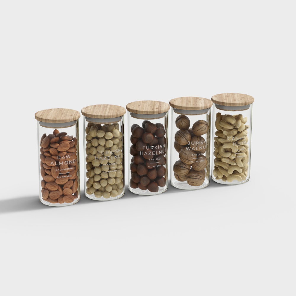 Dry Snacks in Glass Bottles