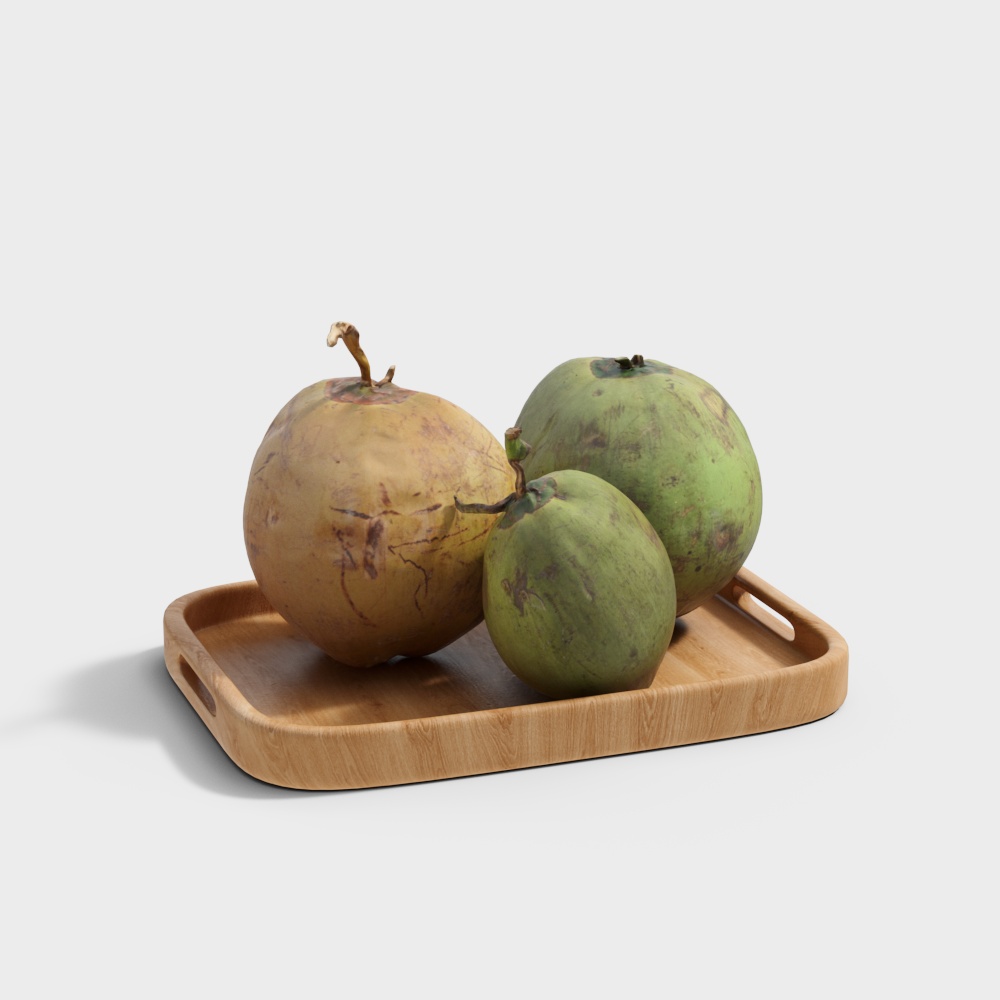 Realistic Fruit Bowl 3D model Set