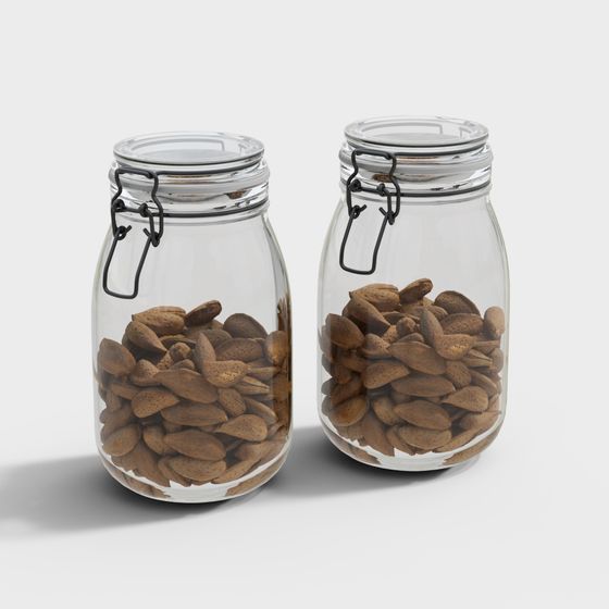 Storage Jars with Almonds 3D model