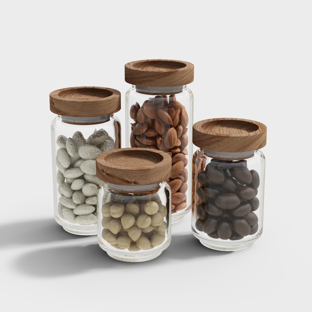 Dry Snacks in Glass Bottles