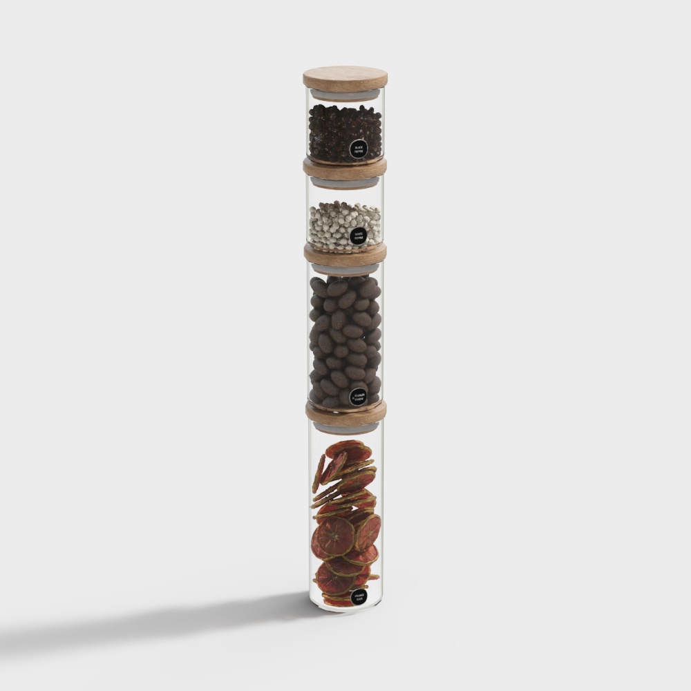 Trocken Snacks in Glasflaschen