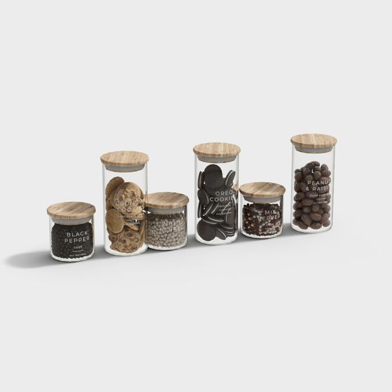 Elegant Glass Storage Jar 3D model for Contemporary Spaces