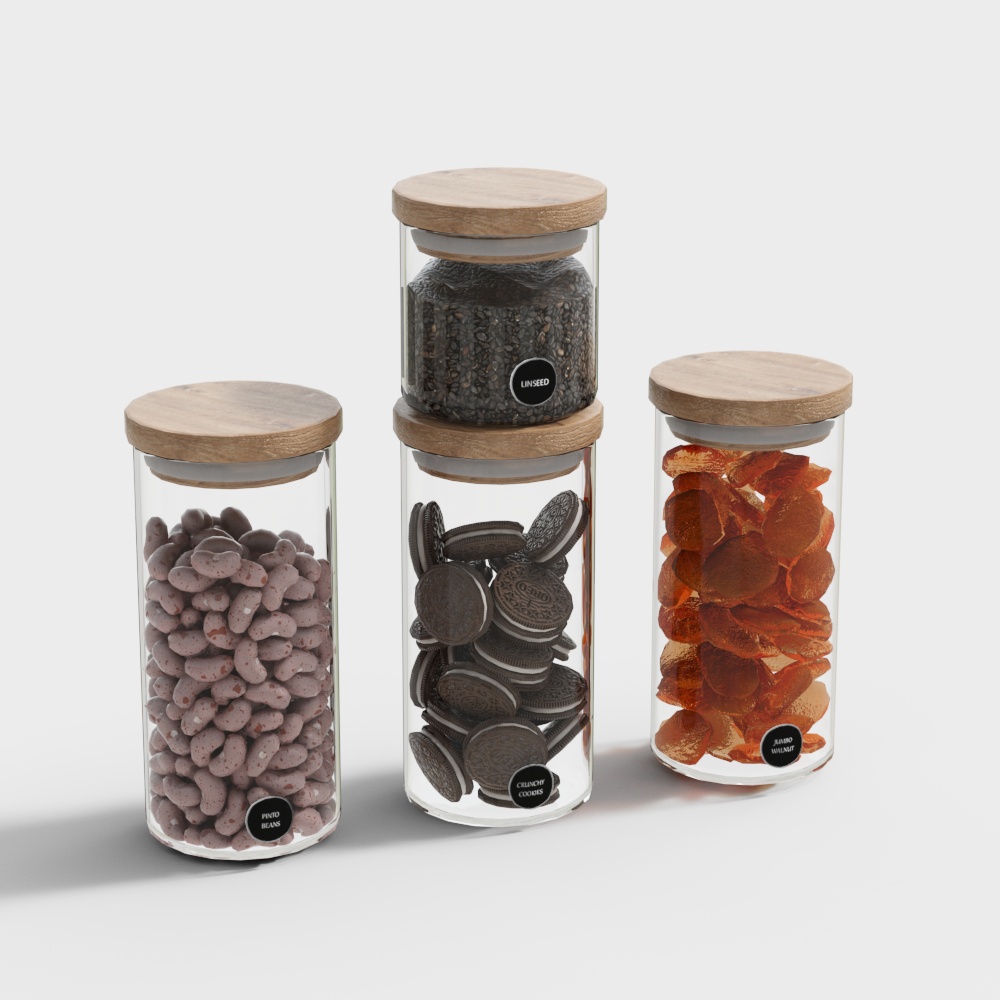 유리병에 담긴 건조 과자