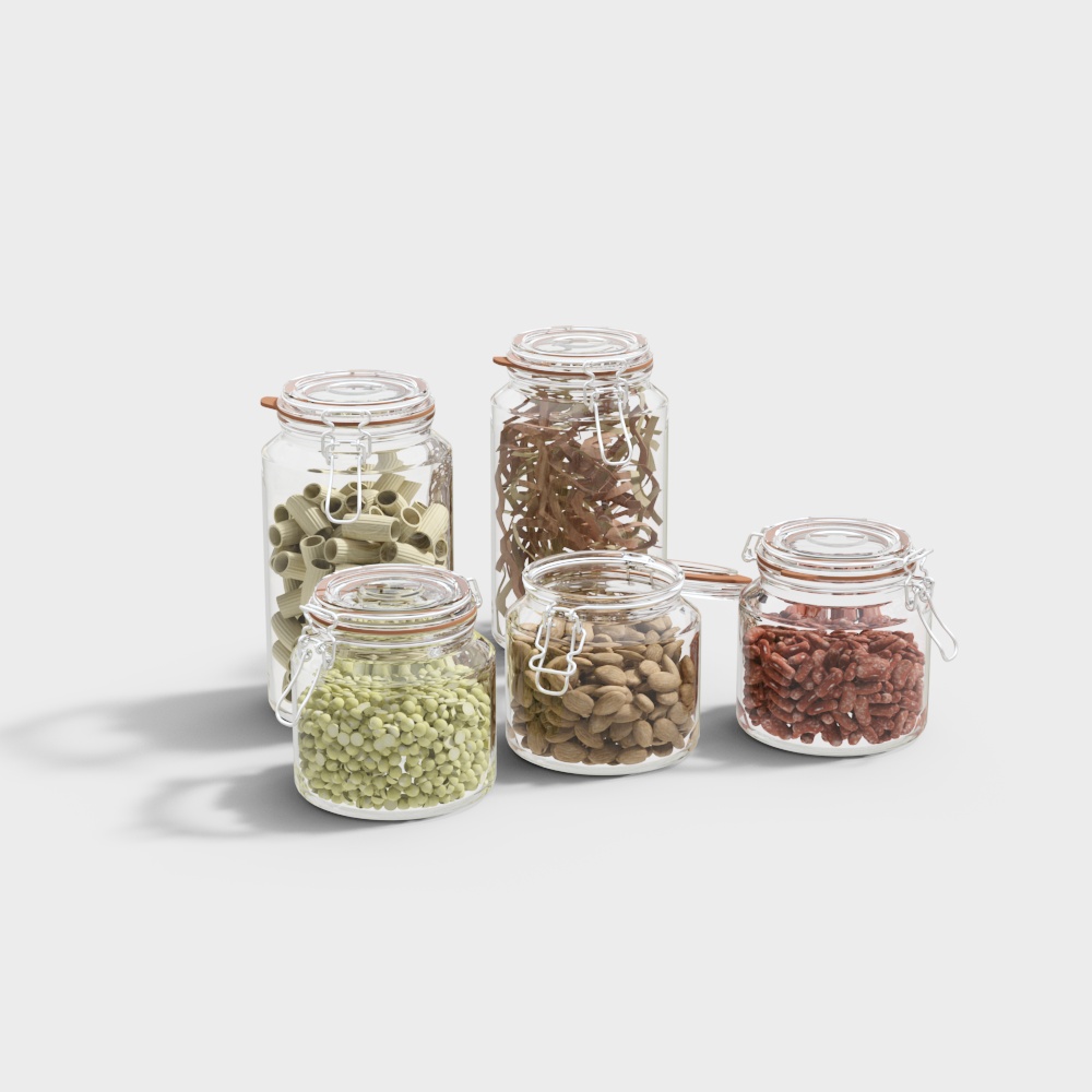 Đồ ăn nhẹ khô trong chai thủy tinh