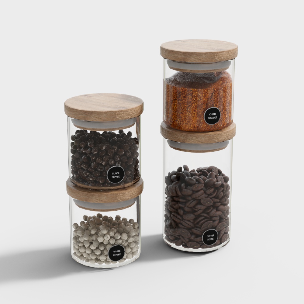 Dry Snacks in Glass Bottles