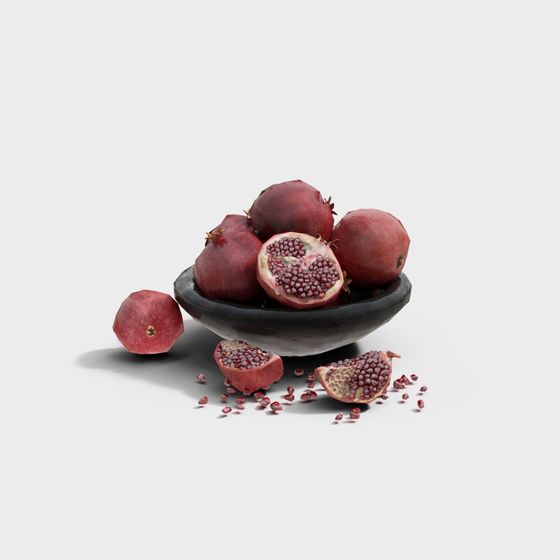 Pomegranate and Bowl 3D model