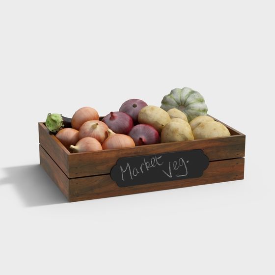 Fresh Vegetable Basket 3D model