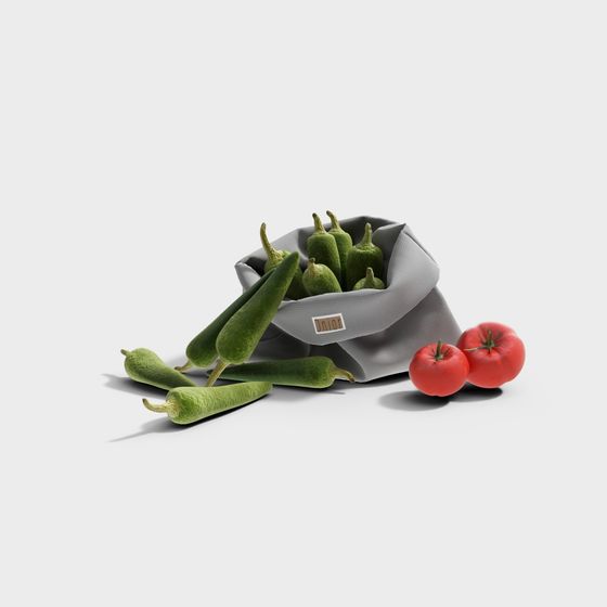 Fresh Green Vegetable Combination 3D Model
