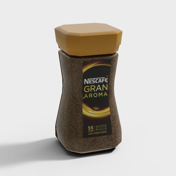 Nescafé Gran Aroma 3D Model - Low Poly Design