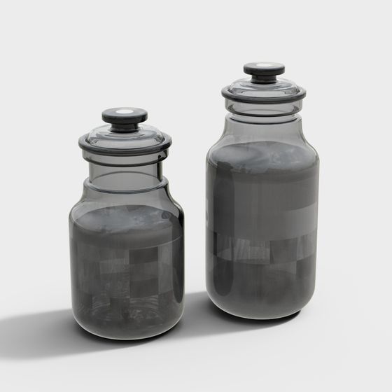 Glass Jar Series 3D Model for Modern Design