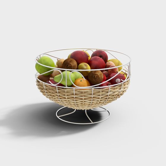 Fruit Plate 3D Model in Beige