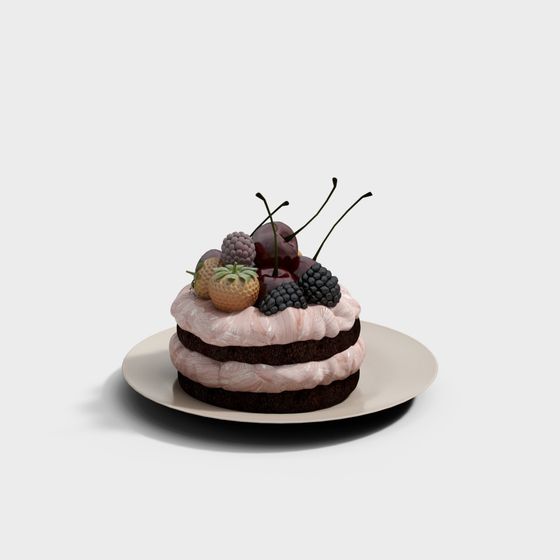 Delicious Chocolate Cake 3D model for Creative Projects