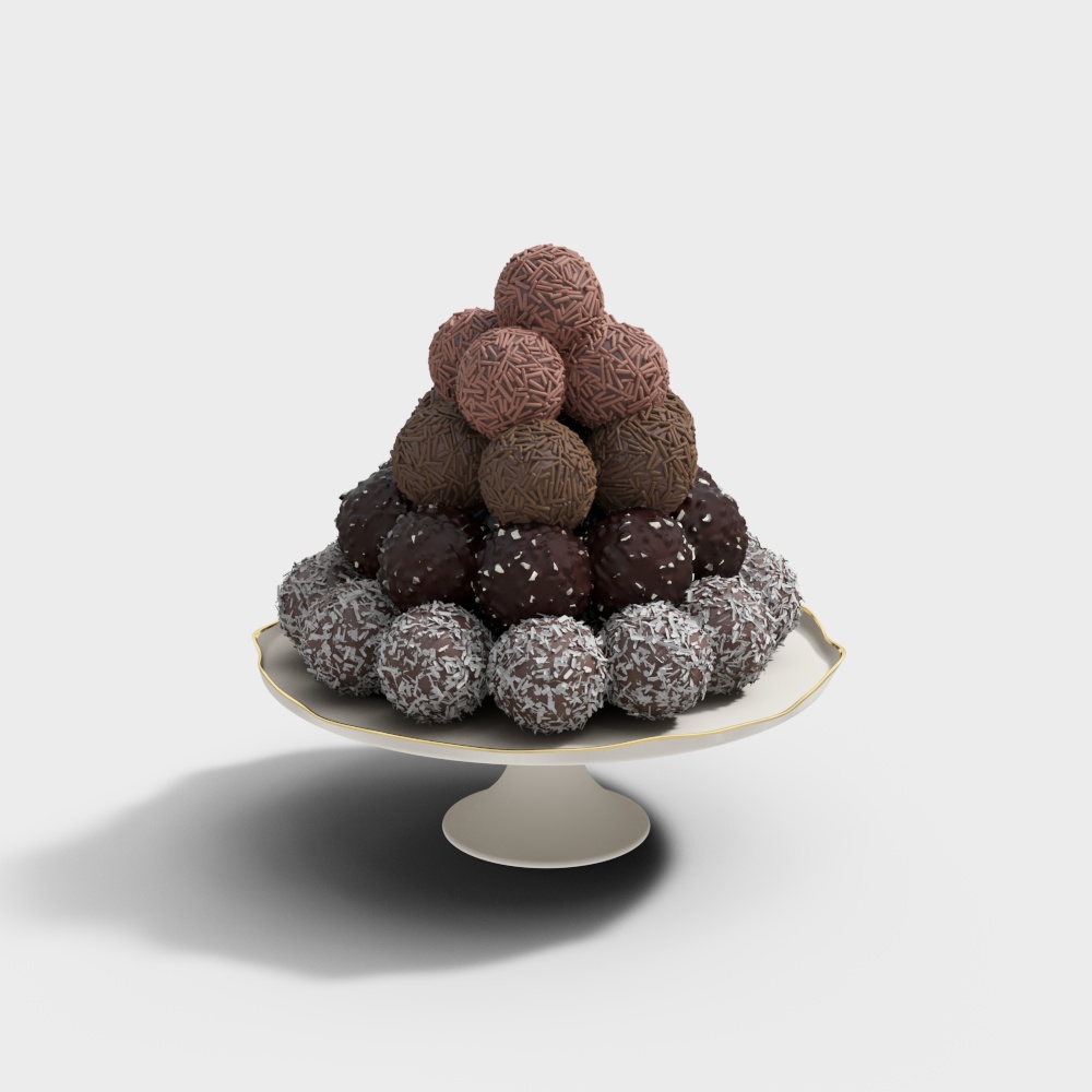 Chocolate Ball Tower 3D model for Dessert Lovers