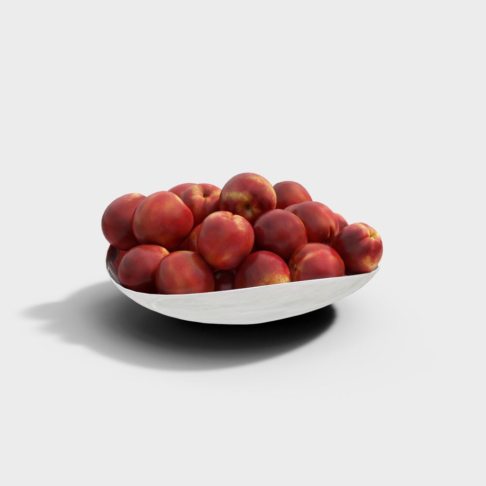 Peaches Arranged on a Plate