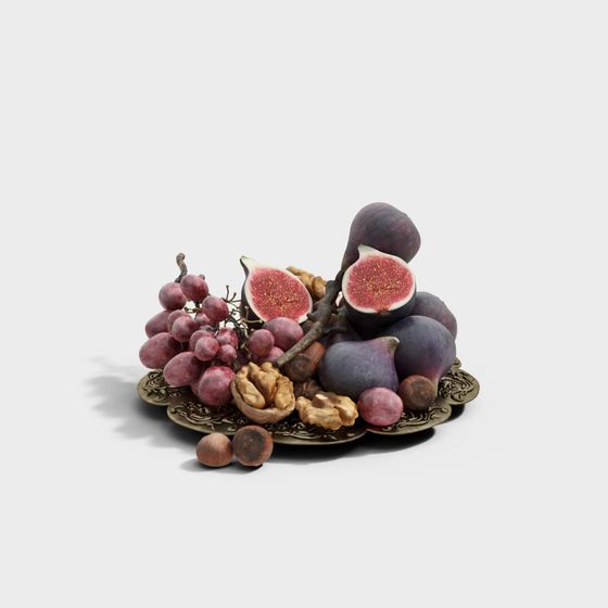 Gray Fruit Mix Plate for Fresh Produce