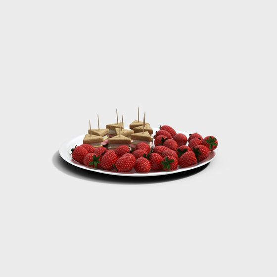 Strawberry Fruit Plate Combination in Vibrant Red