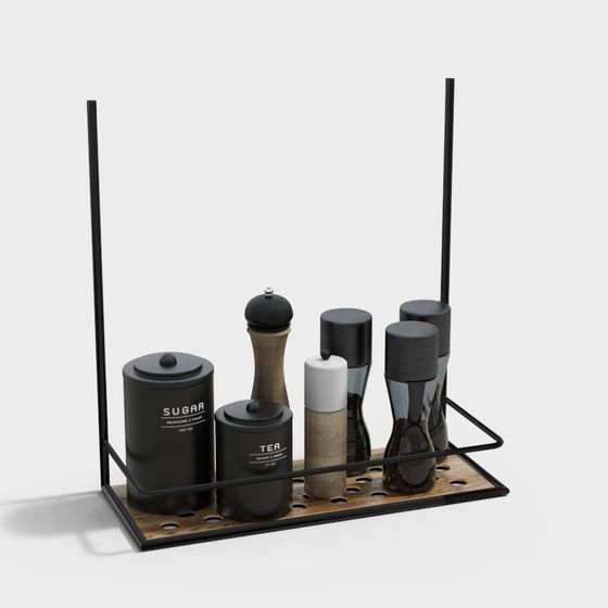 Modern Minimalist Kitchen Spice Rack 3D model