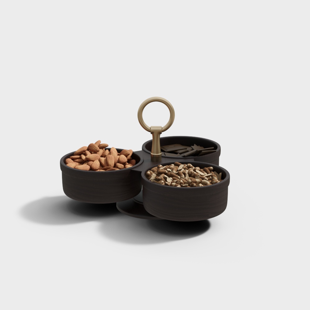 Nutty Trio 3D Model – Modern Kitchen Container