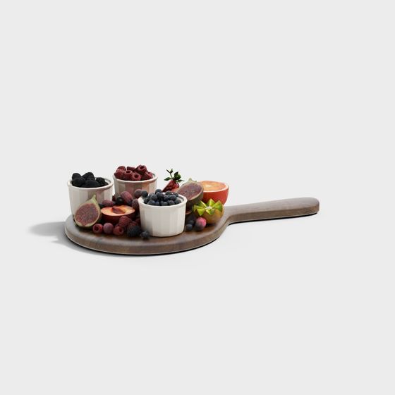 Realistic Fruit Platter 3D model