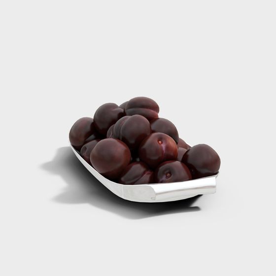 Silver Tray Cherry 3D model