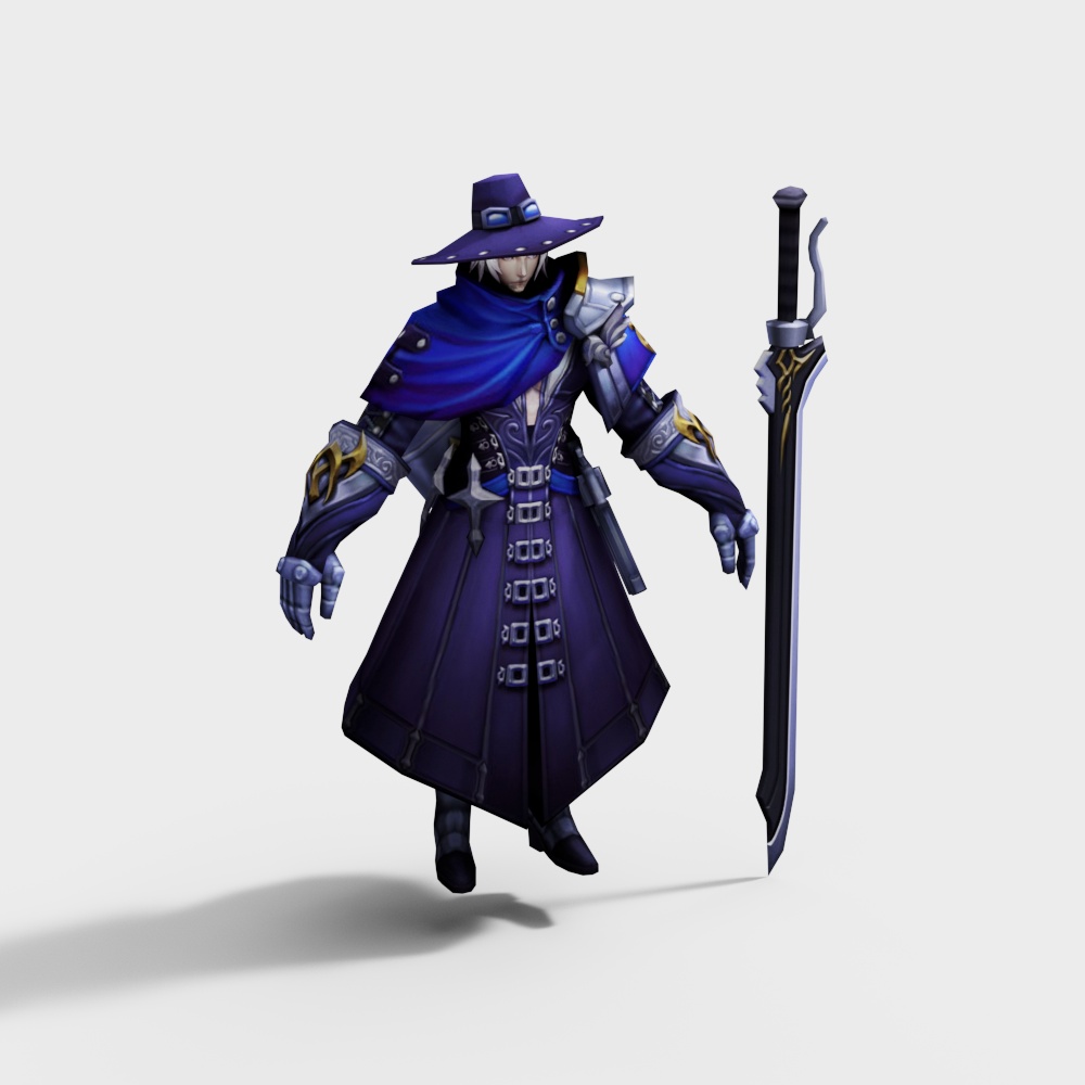 Shadow Swordsman 3D Model for Creative Projects