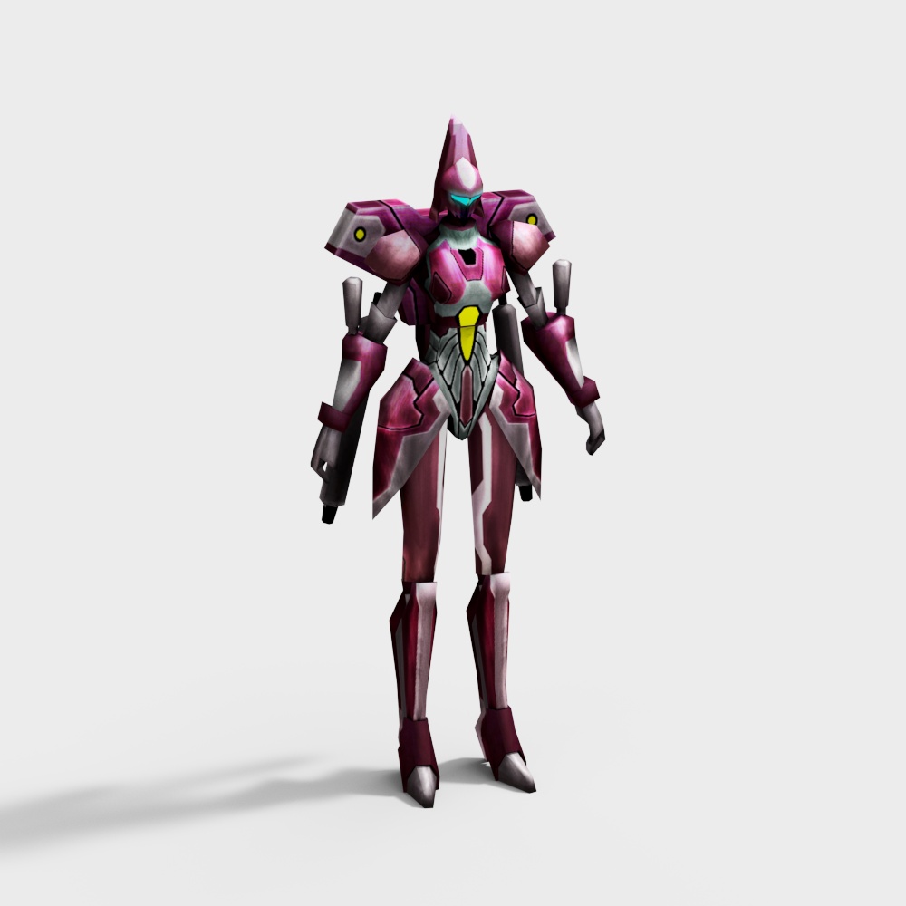Futuristic Low-Poly Robot Warrior 3D model