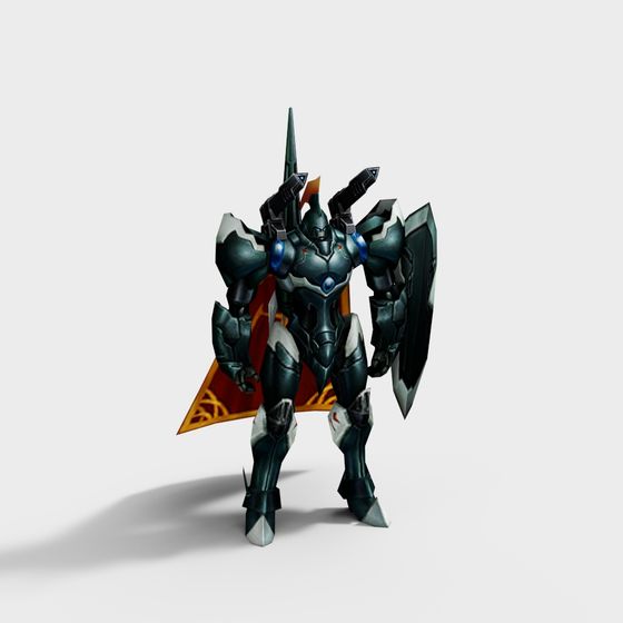 Mechanical Guardian Low Polygon 3D model