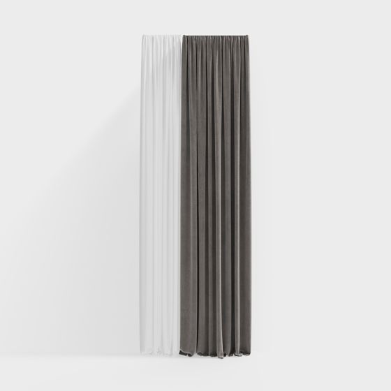 Stylish Sheer Curtain 3D model for Modern Spaces