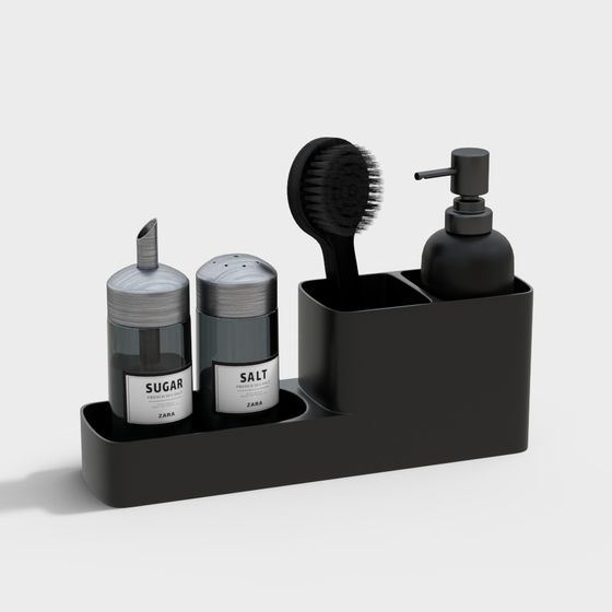 Spice Jar 3D Model in Black