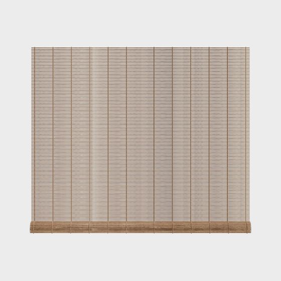Sophisticated Bamboo Curtain 3D model for Modern Spaces