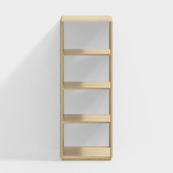 Functional Shelf 3D Model in Wood Color