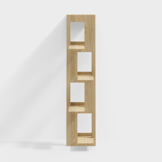 Modern Low-Poly Bookshelf 3D model