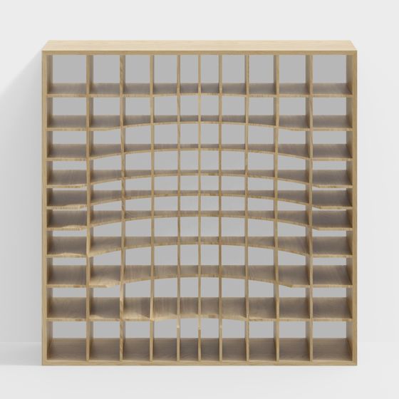 Wavy Bookshelf 3D Model for Modern Interiors