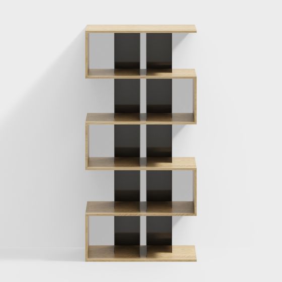 Modern Minimalist 3D Bookshelf Model