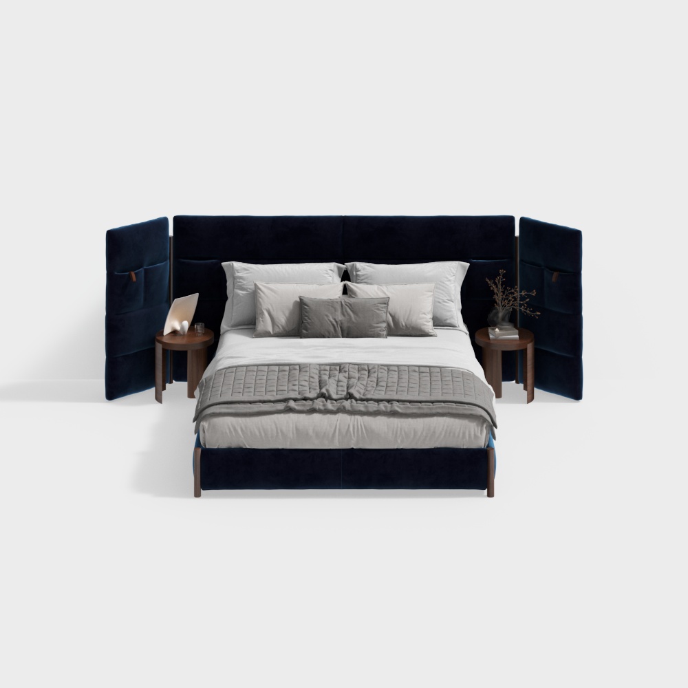 Modern Double Bed - 3D Model ID 1168373647