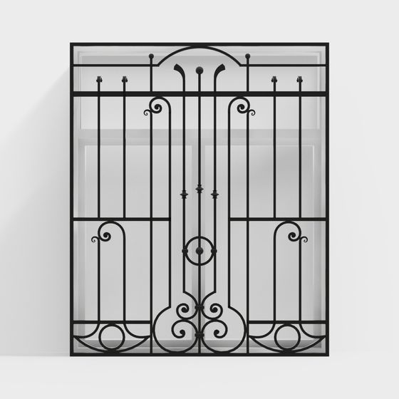 Vintage Wrought Iron Gate 3D Model