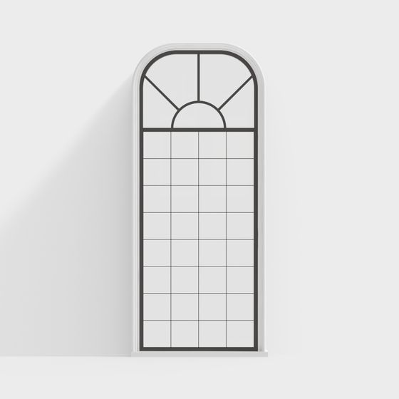 Charming Low-Polygon Arched Window 3D model for Modern Spaces
