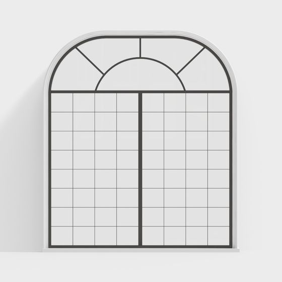 Elegant Arch Window 3D model for Modern Design