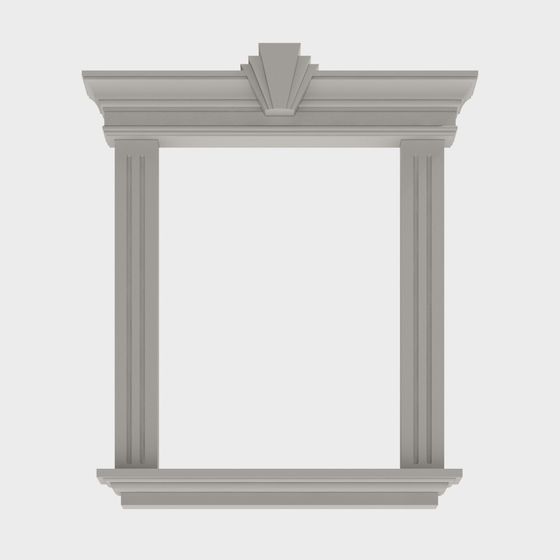 Low-Polygon Architectural Decorative Frame 3D model
